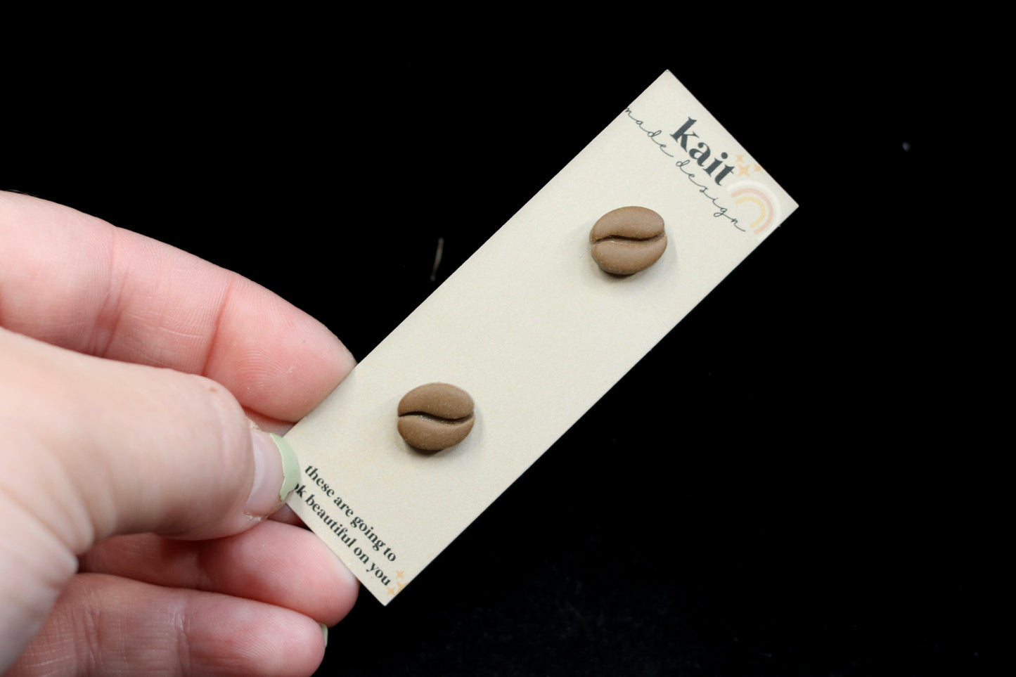 Coffee Bean Stud Earrings