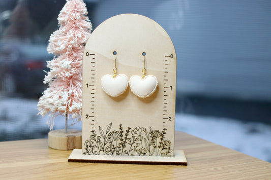 Heart Beige Macaroon Earrings