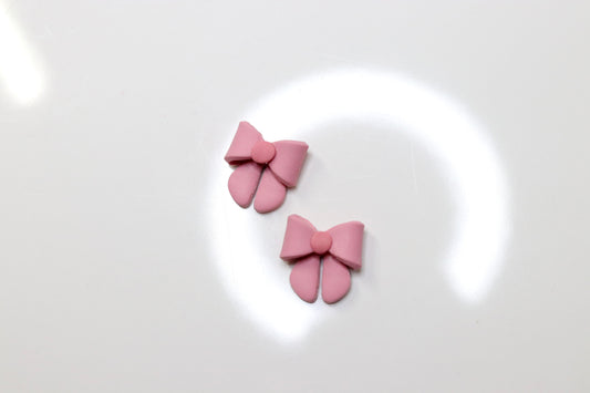 Mini Pink Bow Stud Earrings