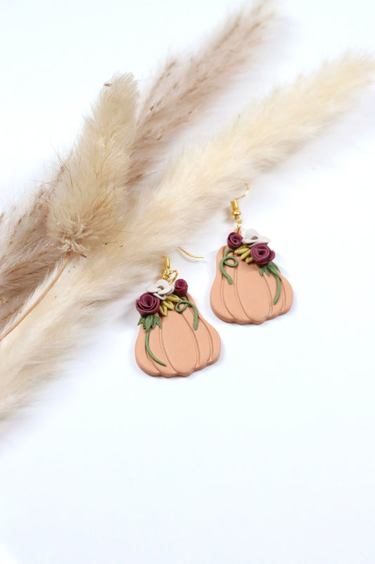 Floral Pumpkin Earrings