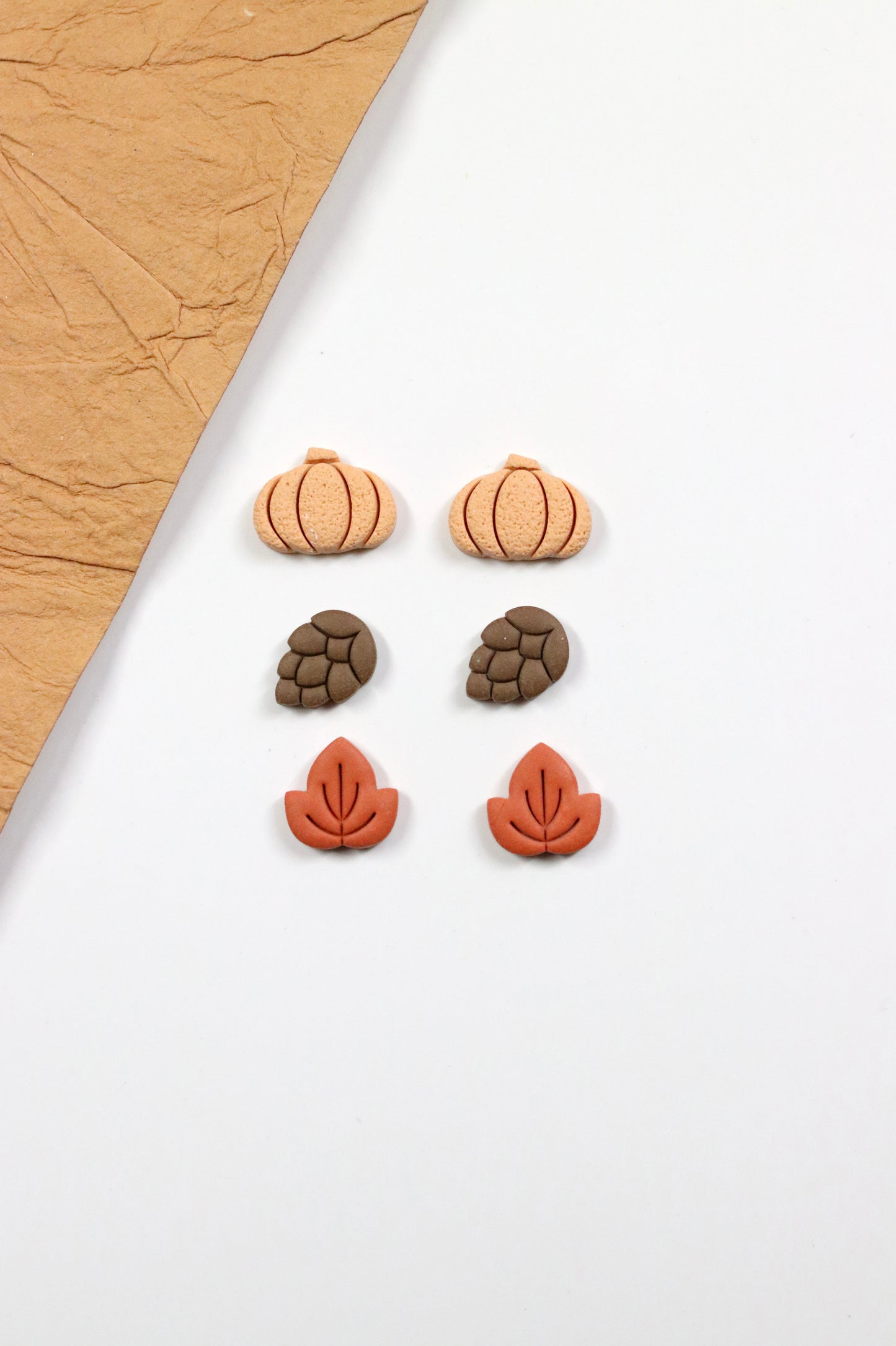 Pumpkin Pinecone Leaf Stud Pack