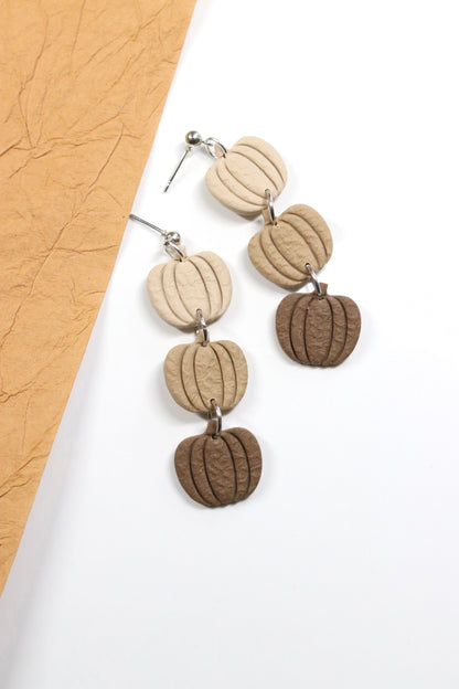 Brown Pumpkin Dangle Earrings