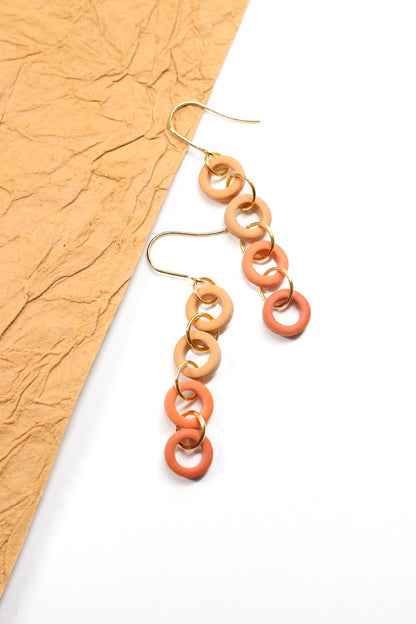 Pumpkin Circle Dangle Earrings