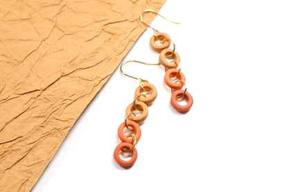 Pumpkin Circle Dangle Earrings