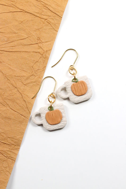 Pumpkin Coffee Mug Earrings