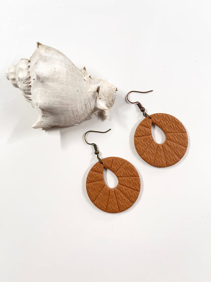 Rattan Drop Hoop Earrings