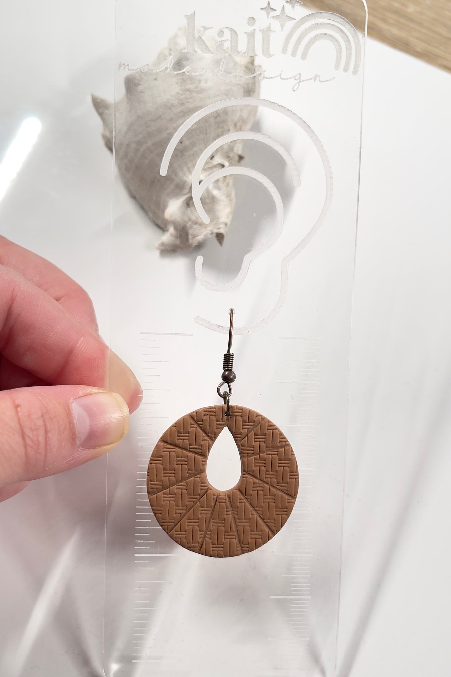 Rattan Drop Hoop Earrings