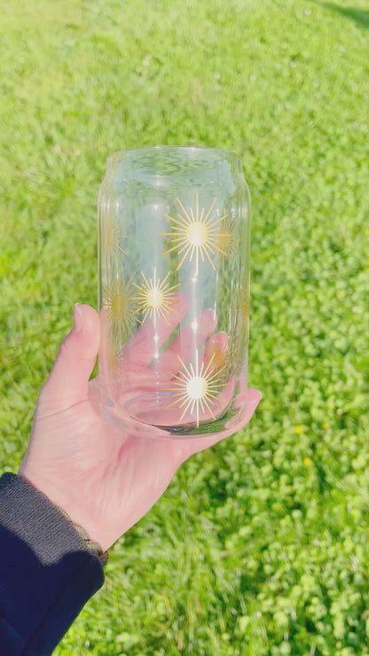 Golden Sun Beer Can Glass