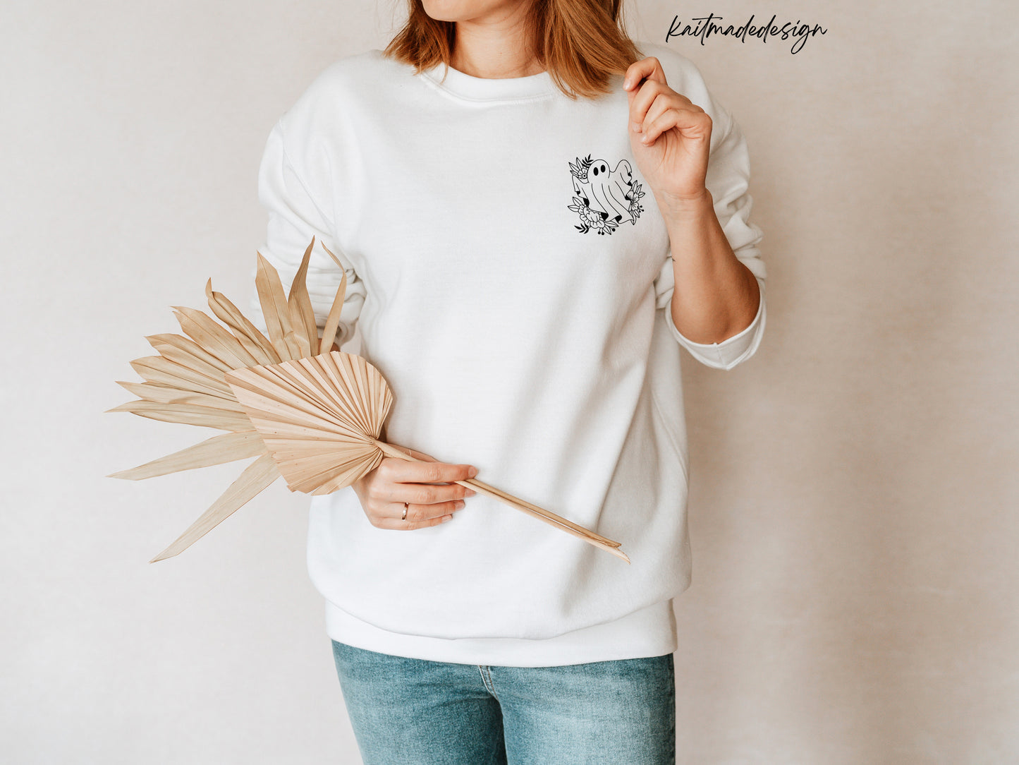 Floral Ghost Unisex Crewneck Sweatshirt