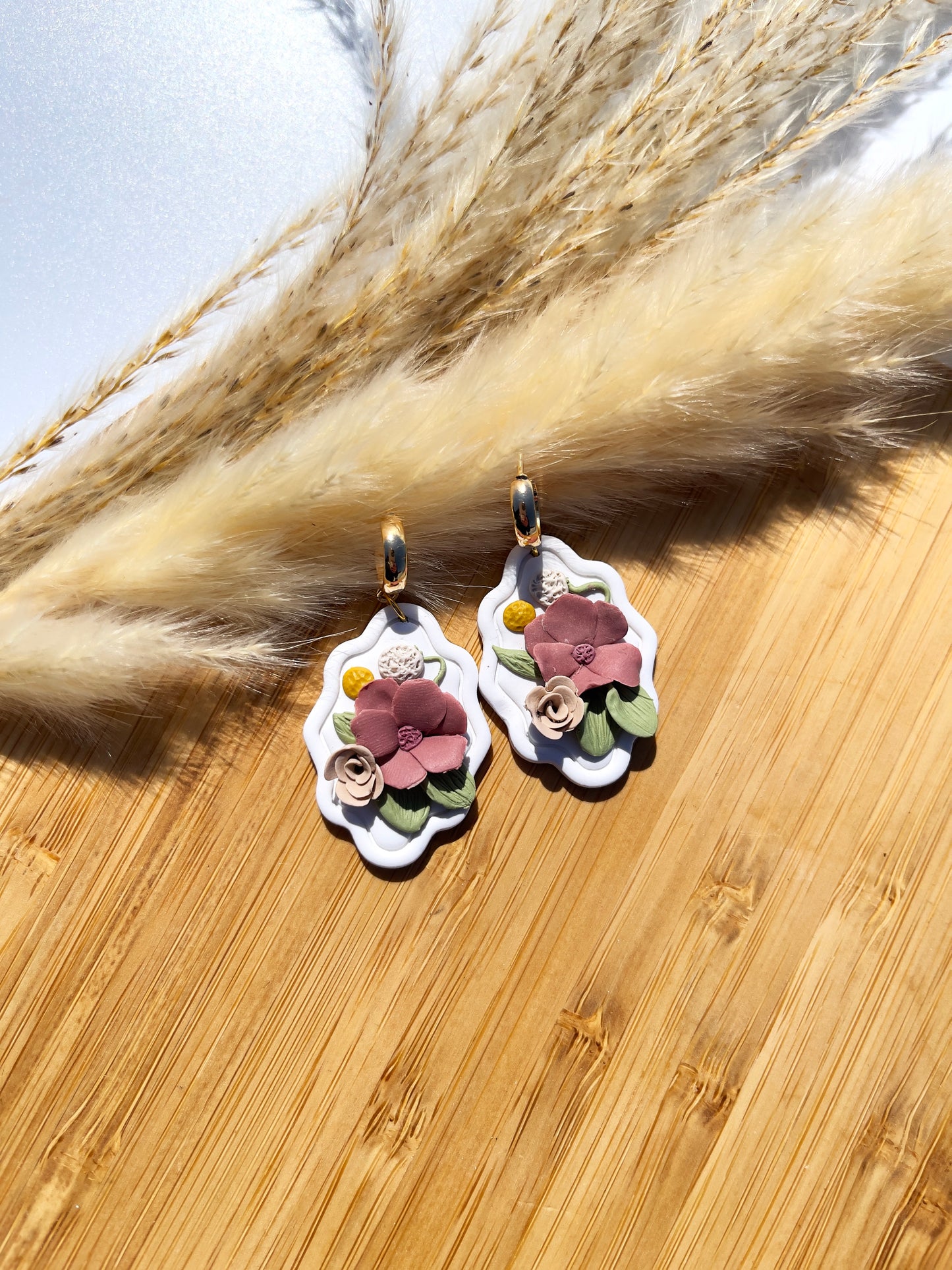 Spring Framed Floral Earrings