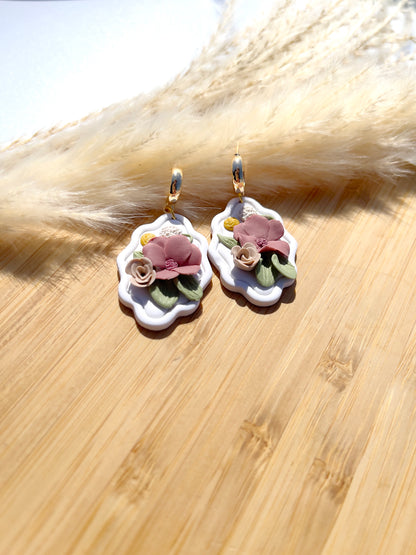 Spring Framed Floral Earrings