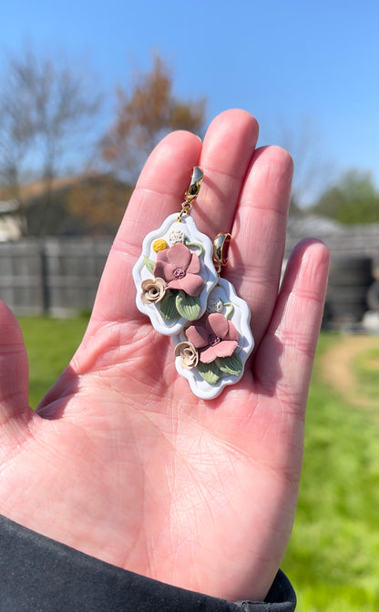 Spring Framed Floral Earrings