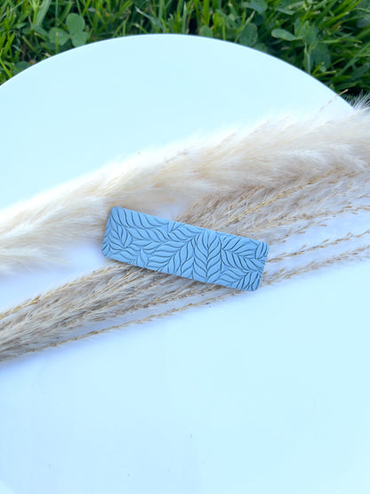 Dusty Blue Leafy Barrette