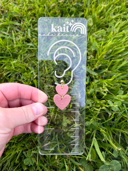 Printed Heart Dangle Earrings