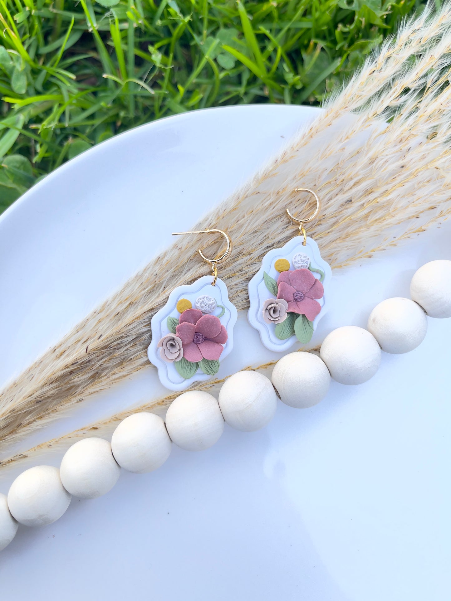 Spring Framed Floral Earrings