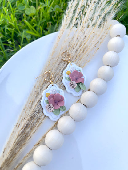 Spring Framed Floral Earrings