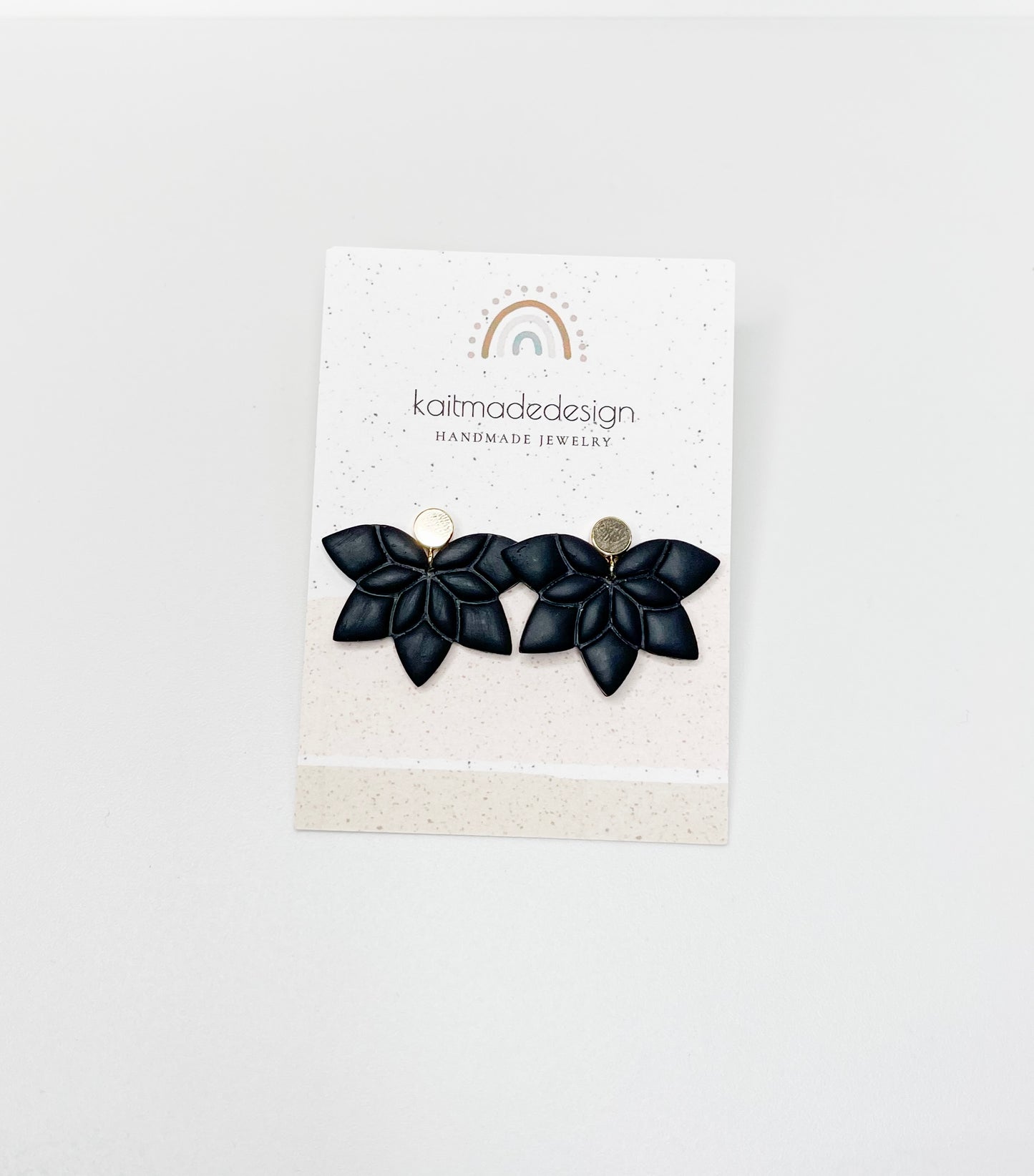 Black Mandala Stud Earrings