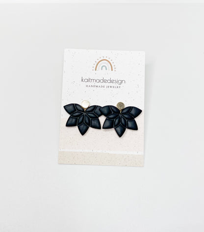 Black Mandala Stud Earrings