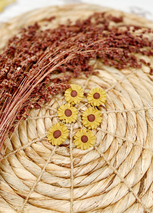 Boho Summer Sunflower Dangles