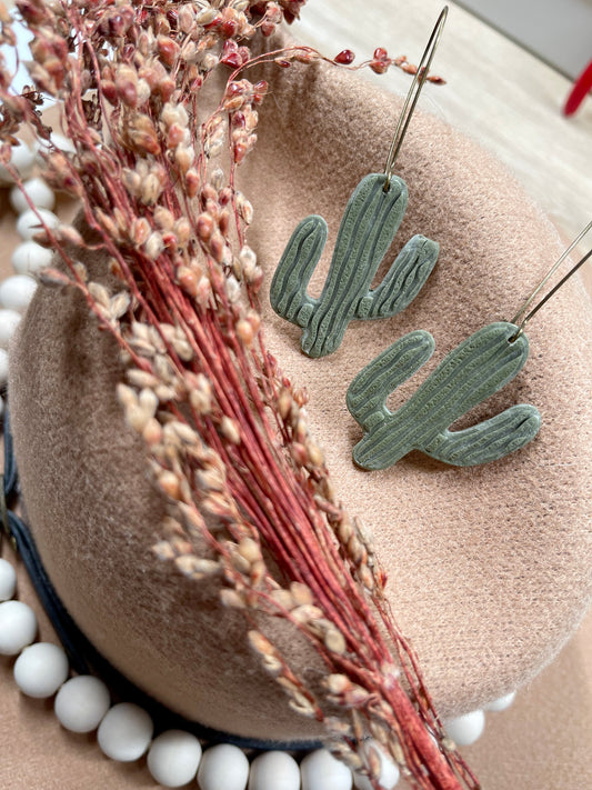 Textured Cactus Earrings