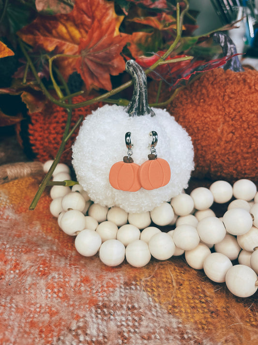 Small Pumpkin Huggie Earrings