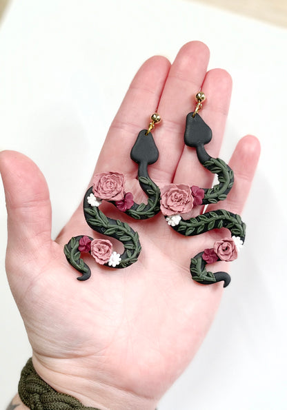 Floral Snake Earrings