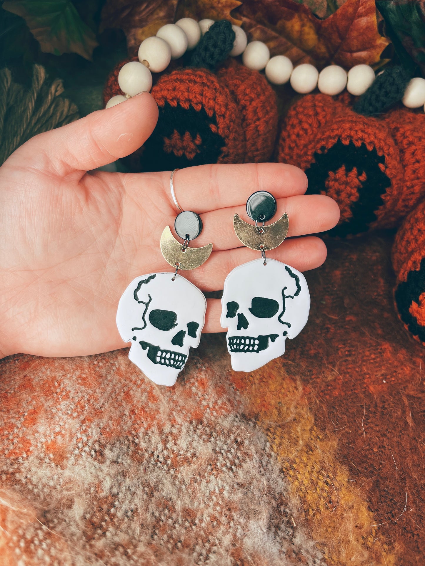 Skull Head Dangle Earrings