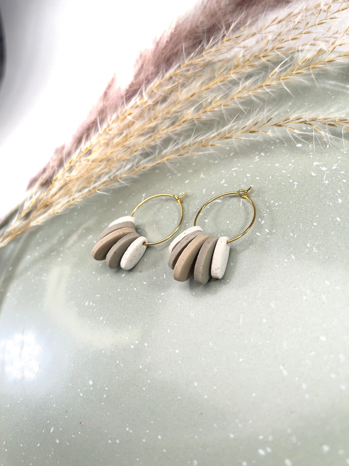 Pebble Drop Hoop Earrings