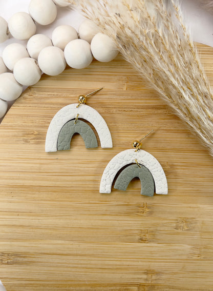 Cracked Sage Arch Earrings