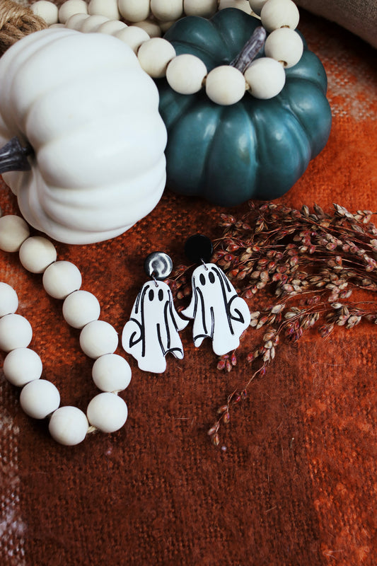 Black & White Ghost Earrings