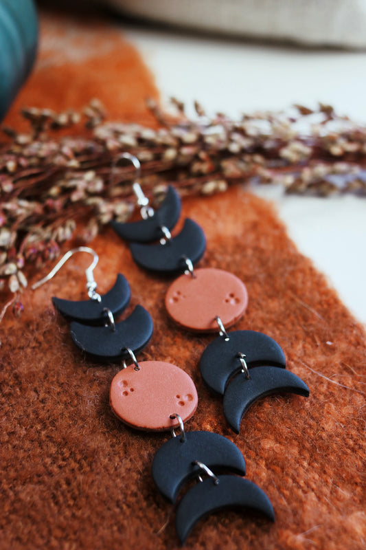 Moon Phase Spooky Earrings