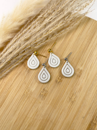 Embossed Drop Bridal Earrings