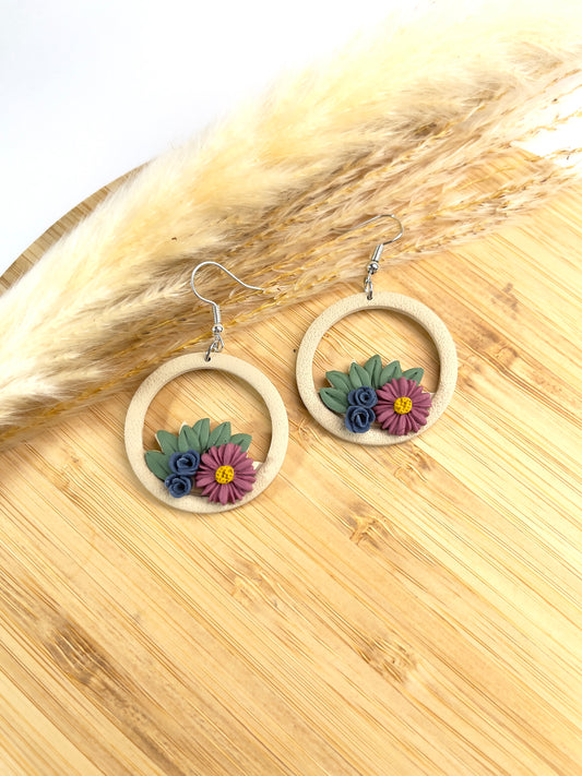 Floral Hoop Earrings