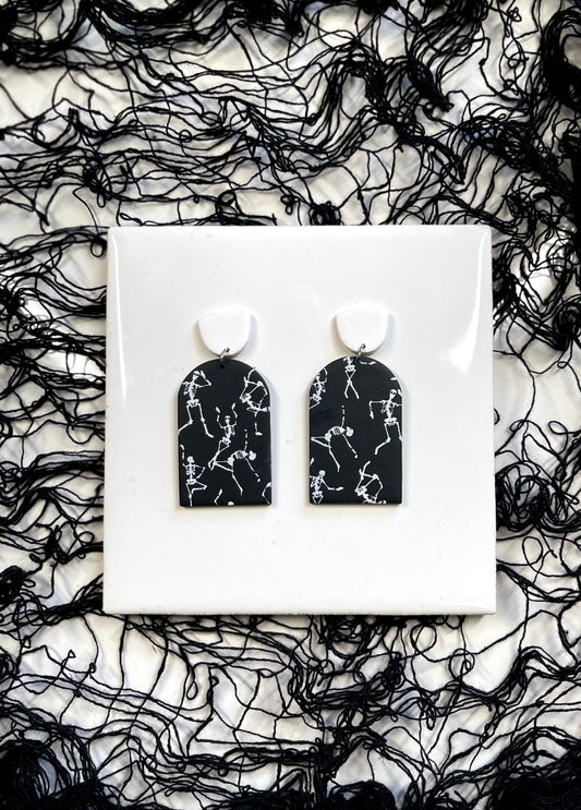 Dancing Skeleton Arch Earrings