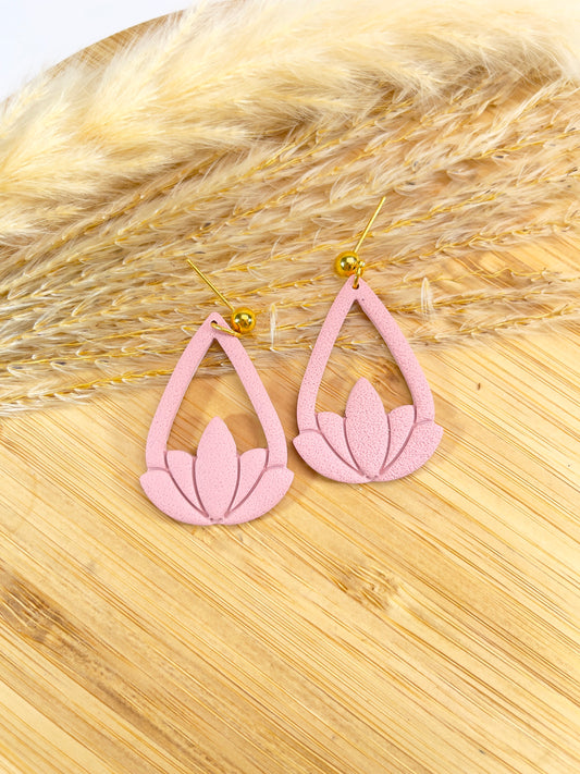 Mauve Lotus Earrings