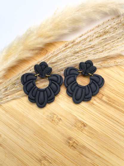 Touch of Lace Black Earrings