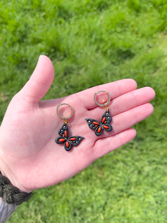 Monarch Huggie Hoop Earrings